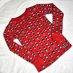 Janie and Jack Christmas Red Nutcracker Snug Fit Long Sleeve Lounge Pajama Shirt